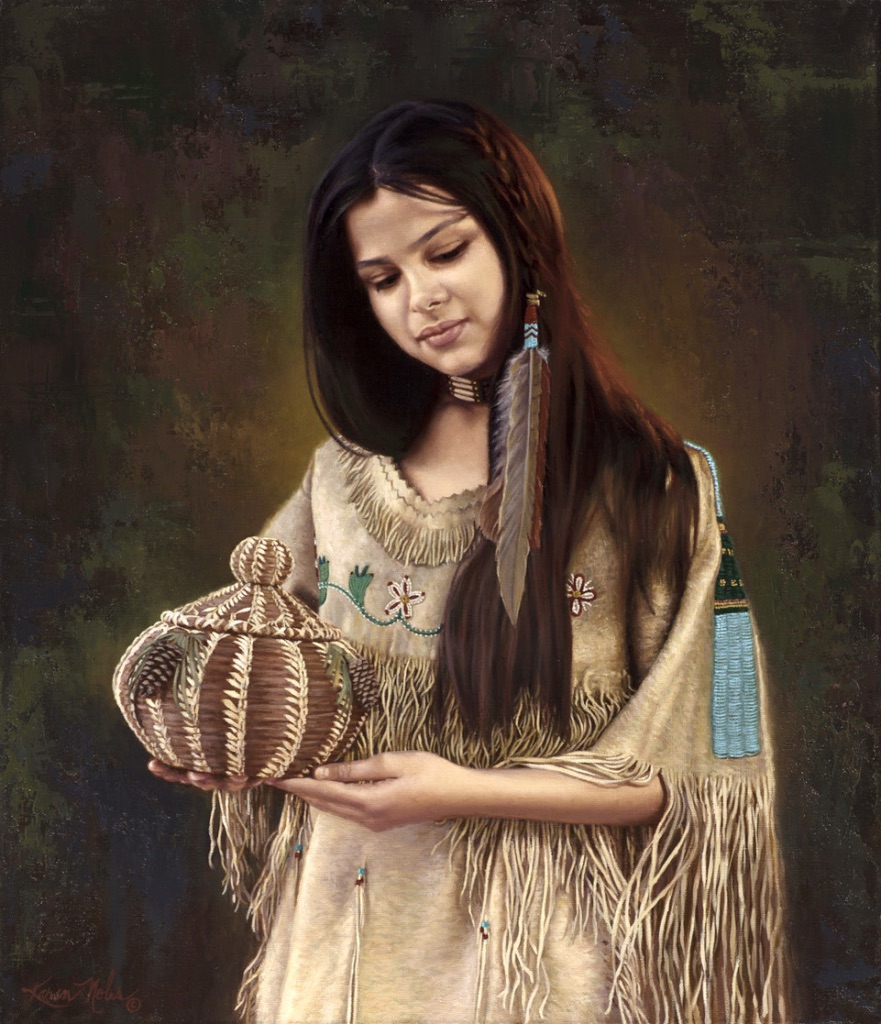 The Coushatta's Gift by Karen Noles Original Paintings 24" x 20